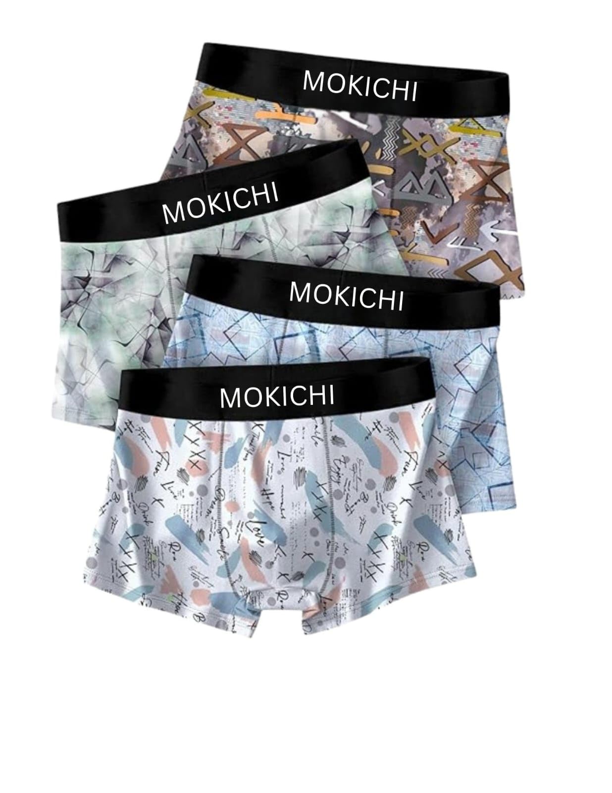 Men's Printed Boxer Briefs Pack of 4 | Soft Stretch Cotton Blend Trunks | Breathable Comfortable Innerwear | Elastic Waistband |-picture-52