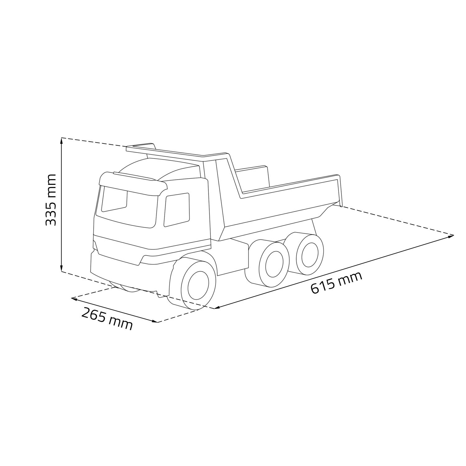 LENA - 2031 Camion Benne géant GIGA Trucks Mercedes Benz Actros d'environ 63 cm, XXL à 3 essieux, Grande capacité de Charge et Benne basculante verrouillable, pour Les Enfants à partir de 3 Ans