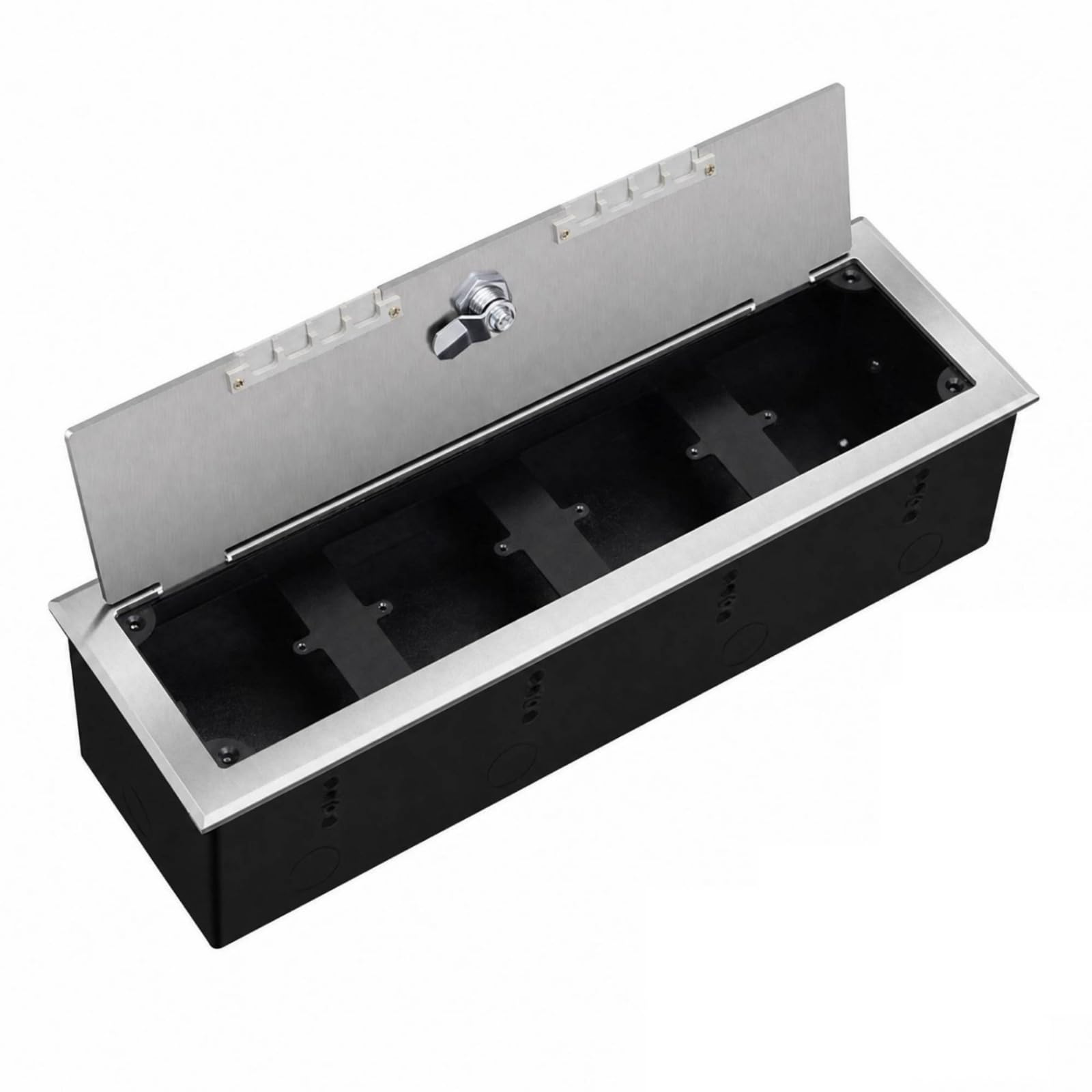 Scatola di Protezione per Prese Elettriche a Incasso in Acciaio Inox Resistente a Schizzi D'acqua e Polvere per Uffici, Hotel, 13x42cm