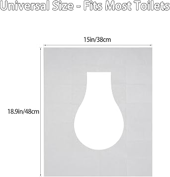 MA CHERIE Disposable Toilet Seat Covers, 60 Sheets (6 Packs x 10), Extra Large, Flushable, Travel & Family Friendly