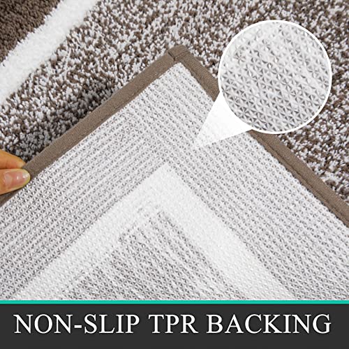 Pauwer Bathroom Rugs Sets 2 Piece, Non Slip Bath Mats for Bathroom, Absorbent Bath Rugs Floor Mat, Machine Washable Shower Rugs for Bathroom Floor, Tub and Shower