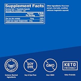 Bulletproof Zinc with Copper Capsules, 120 Count, Minerals and Antioxidant Supplement for Immunity and Mood