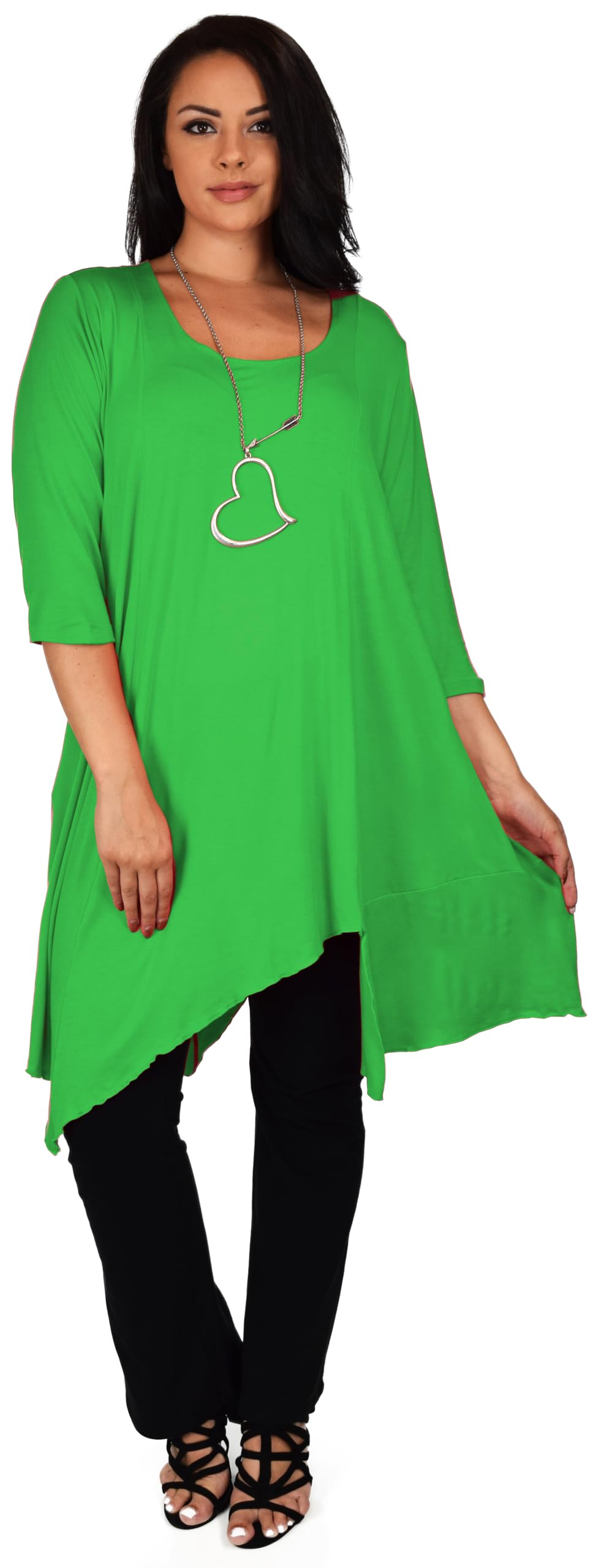 Dare2BStylish Women Plus Size Asymmetrical Long Tunic Shirt Dress Top