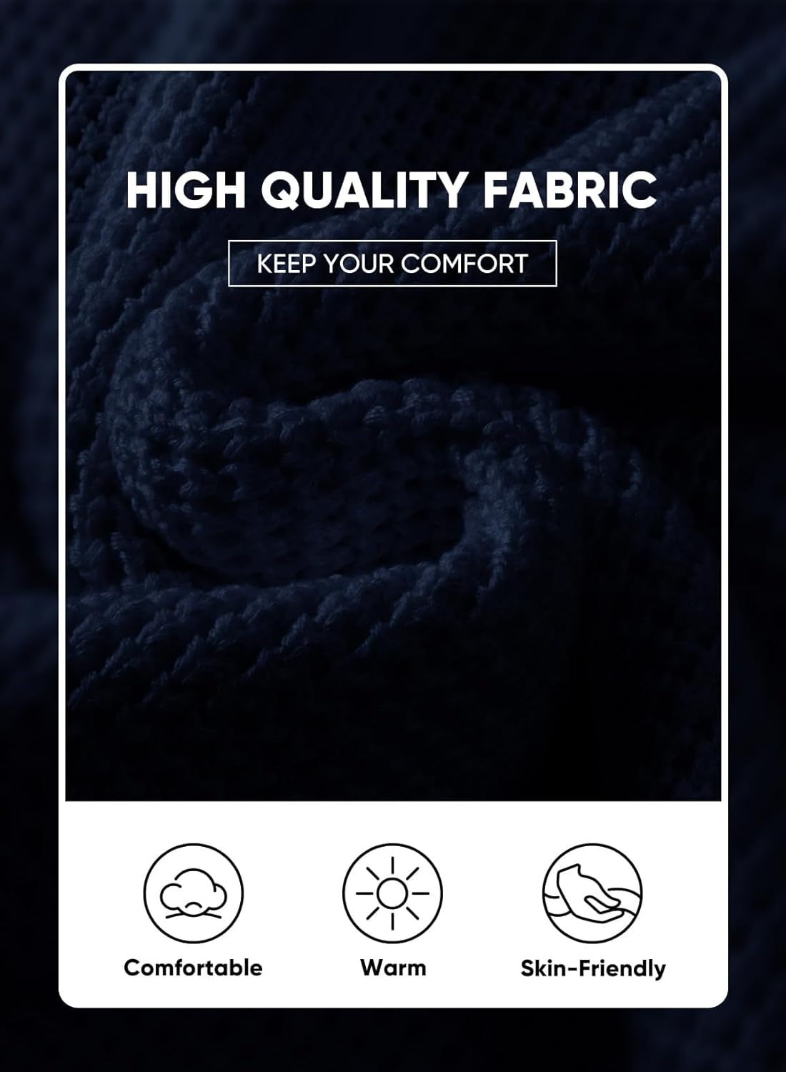 JMIERR Men's Crewneck Pullover Sweater Waffle Textured Knitted Sweaters Casual Loose Fit Sweaters with Ribbing Edge - Image 5