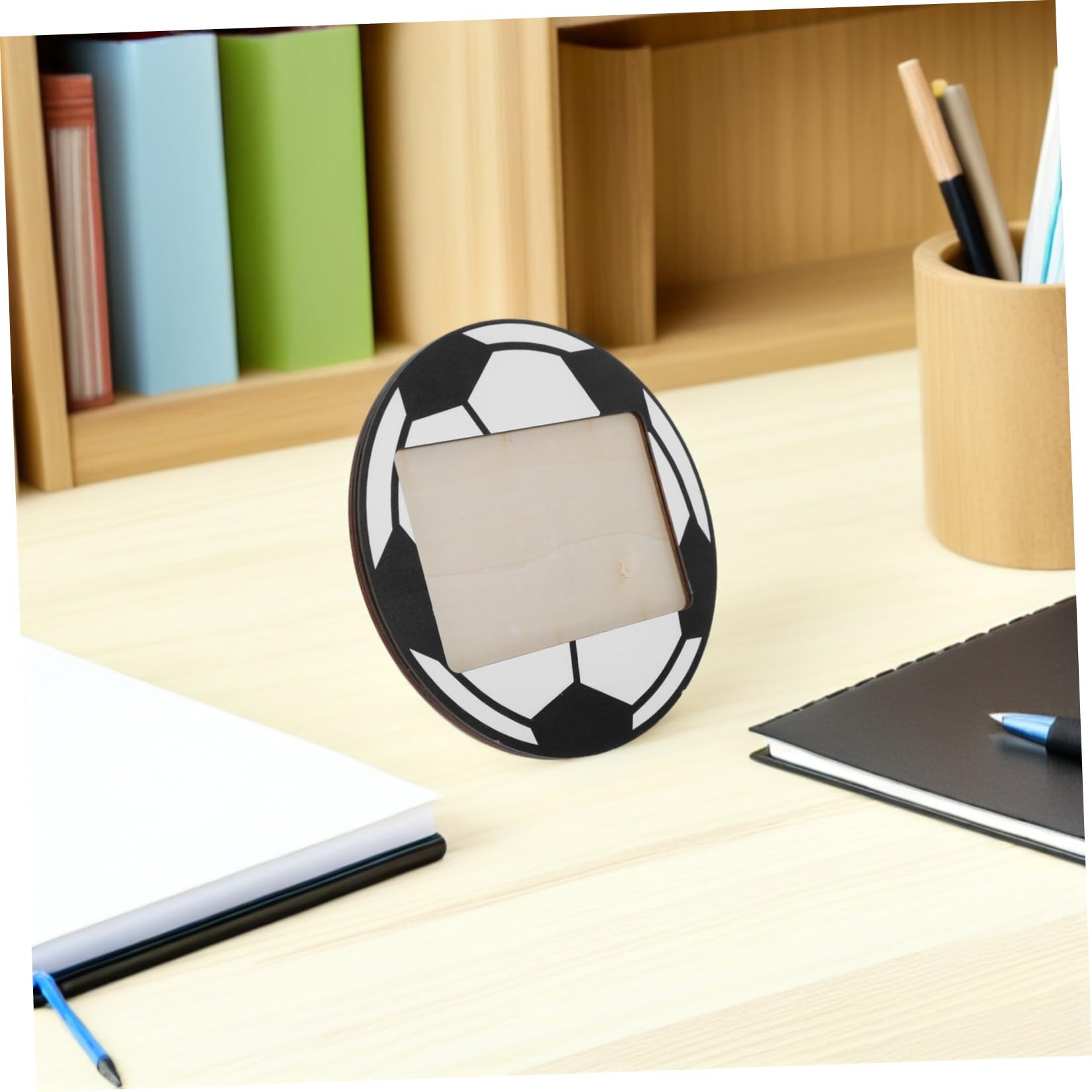 Zerodeko 6 Pezzi Cornice per Foto da Tavolo in Legno Nero con Design Sportivo Unico, Decorazione Versatile la Casa e Ricordo Duraturo di Eventi Calcistici