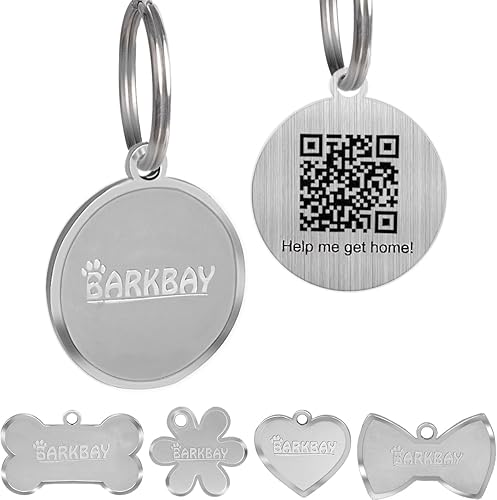 Miniatura 12 de Etiquetas de perro personalizadas para mascotas, etiquetas de nombre de perro con código QR, sin tarifas de suscripción, perfil en línea de mascotas