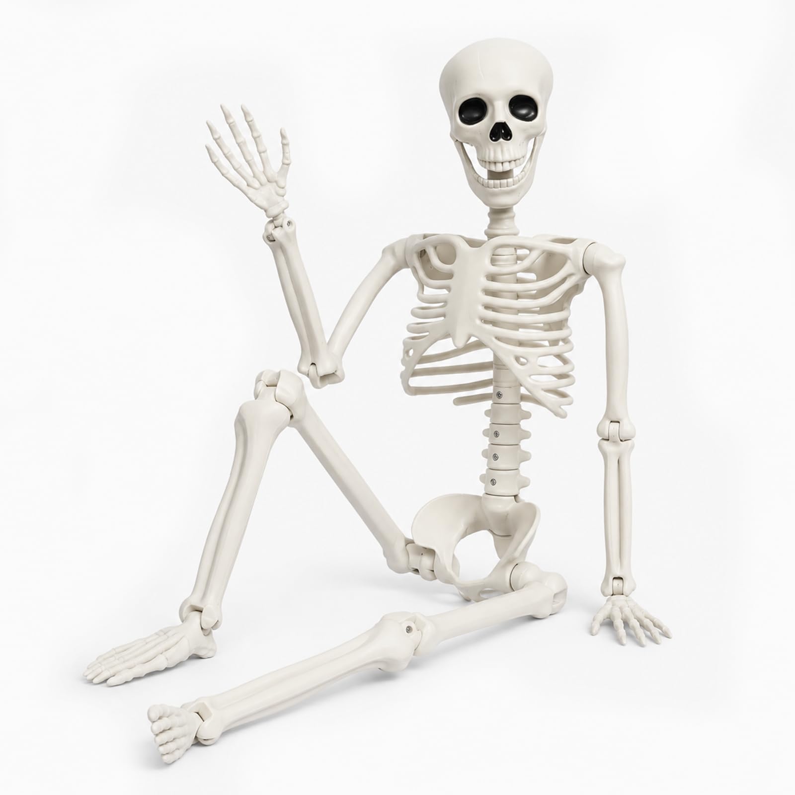 Halloween scheletro poseable 90CM, plastica falso scheletro umano