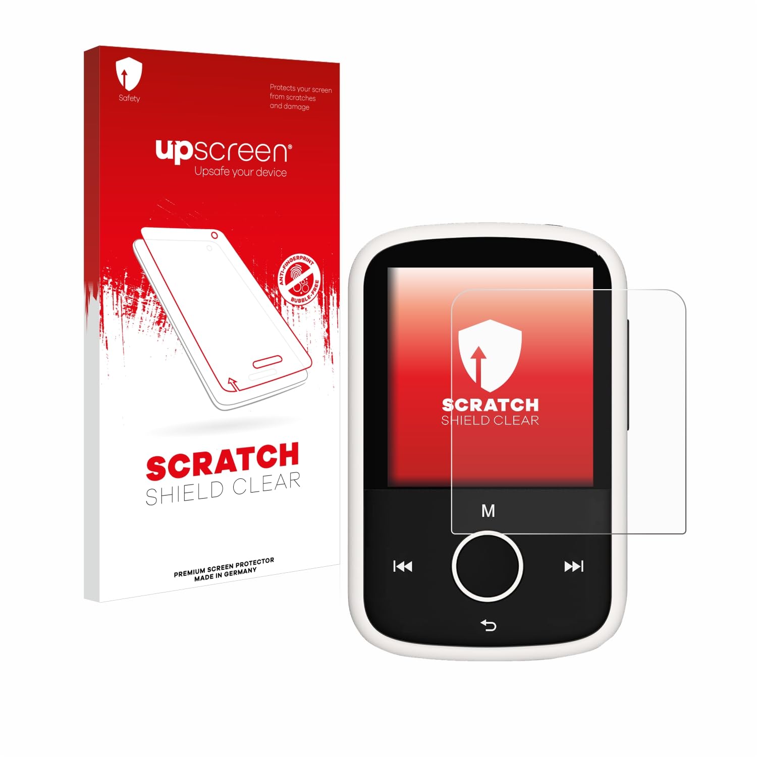 upscreen Scratch Shield Screen Protector compatible with Majority MP3 16GB - HD-Clear, Anti-Fingerprint