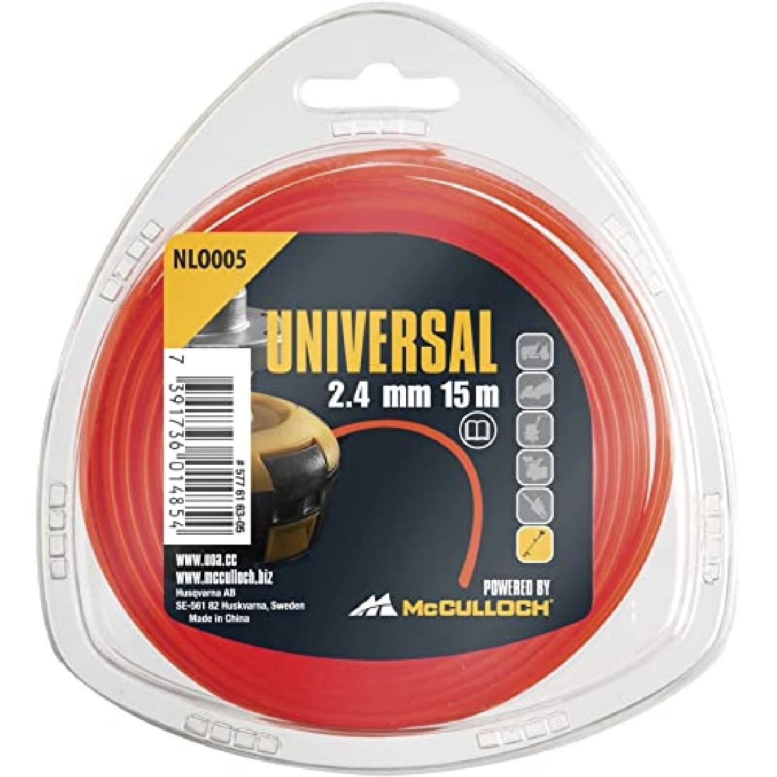 UNIVERSAL NLO005 Standard Trimmer Line Line For All Grass Trimmers - 2.4 mm x 15 m