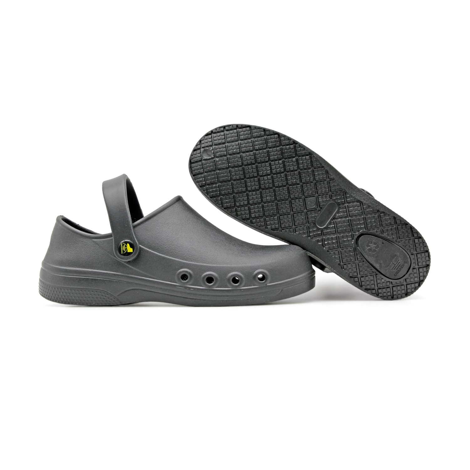 Professional Nurses Shoes for Women Men Slip Resistant Waterproof Work Shoes for Doctor Chef Food Service Nursing Slip-On Black