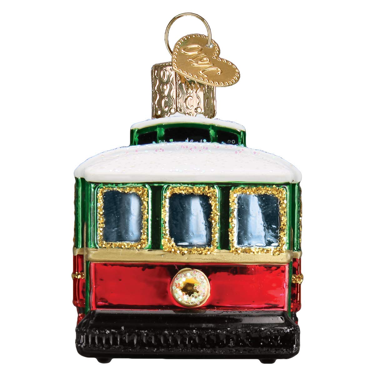 アメリカ　ハンドメイド　手描き　ガラス　オーナメント　箱入り　電車　鉄道 アメリカ ハンドメイド 手描き ガラス オーナメント 箱入り 電車 鉄道
