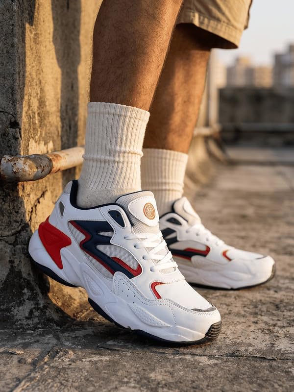 Bacca Bucci Men White Lace Up Running Shoes - Image 2
