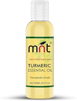 MNT Turmeric Essential Oil - 100% Pure & Natural Finest Grade Oil for Skin Whitening & Lightening, Hair Growth, Body Massage and Aromatherapy (200ML)