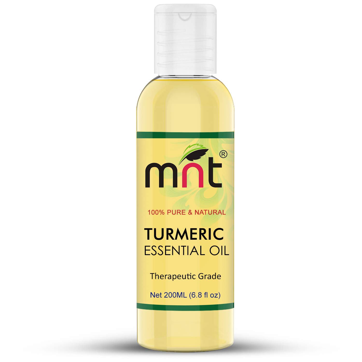 MNT Turmeric Essential Oil - 100% Pure & Natural Finest Grade Oil for Skin Whitening & Lightening, Hair Growth, Body Massage and Aromatherapy (200ML)
