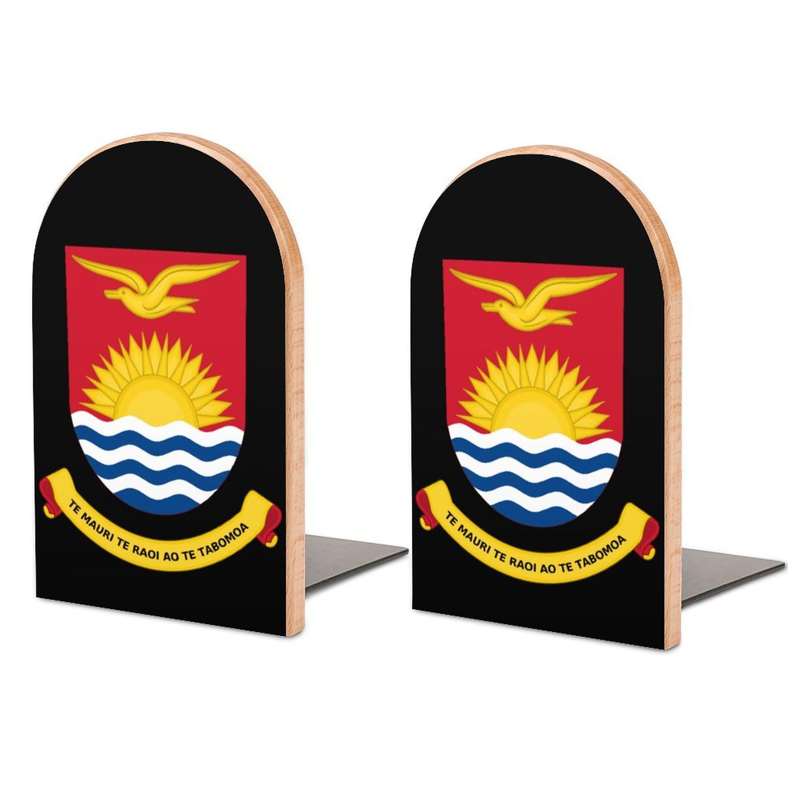 Nclqvjxzkhw Style Coat Of Arms Of Kiribati Book Ends For Shelves Bookends Bookshelf Holder Stand Books Stopper Home Office Decor