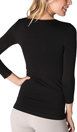NIKIBIKI Women Seamless 3/4 Sleeve Crew Neck Top, Made in U.S.A