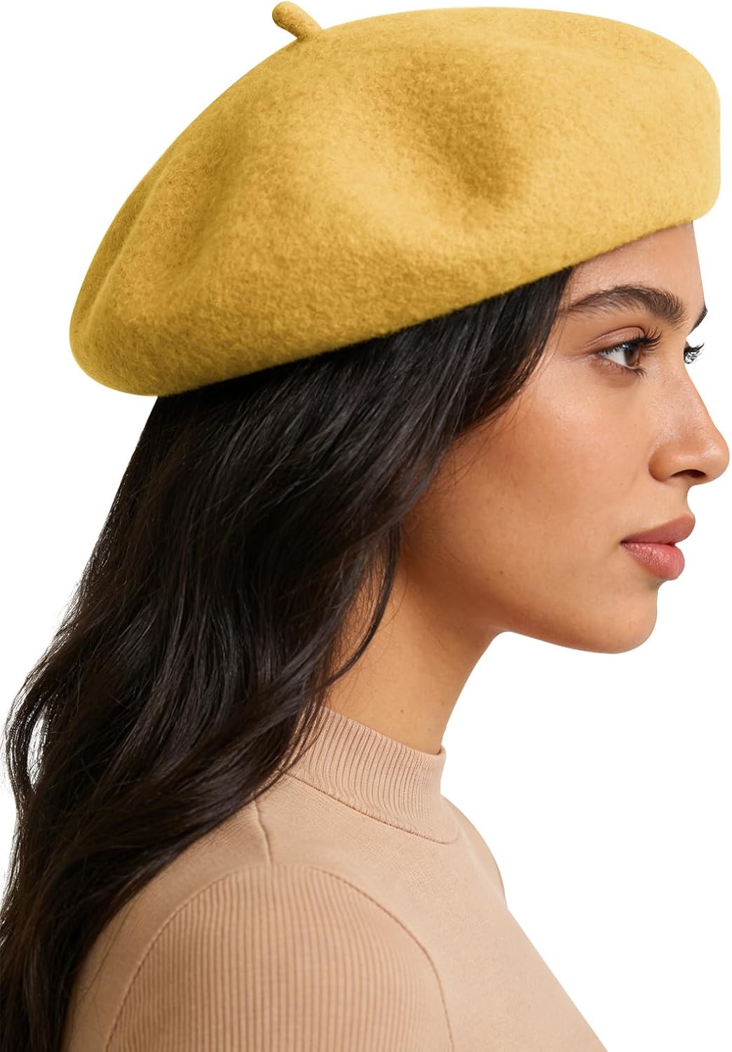 Sumolux Women Beret Hat Wool Vintage French Solid Color Classic Winter Cap - Image 3