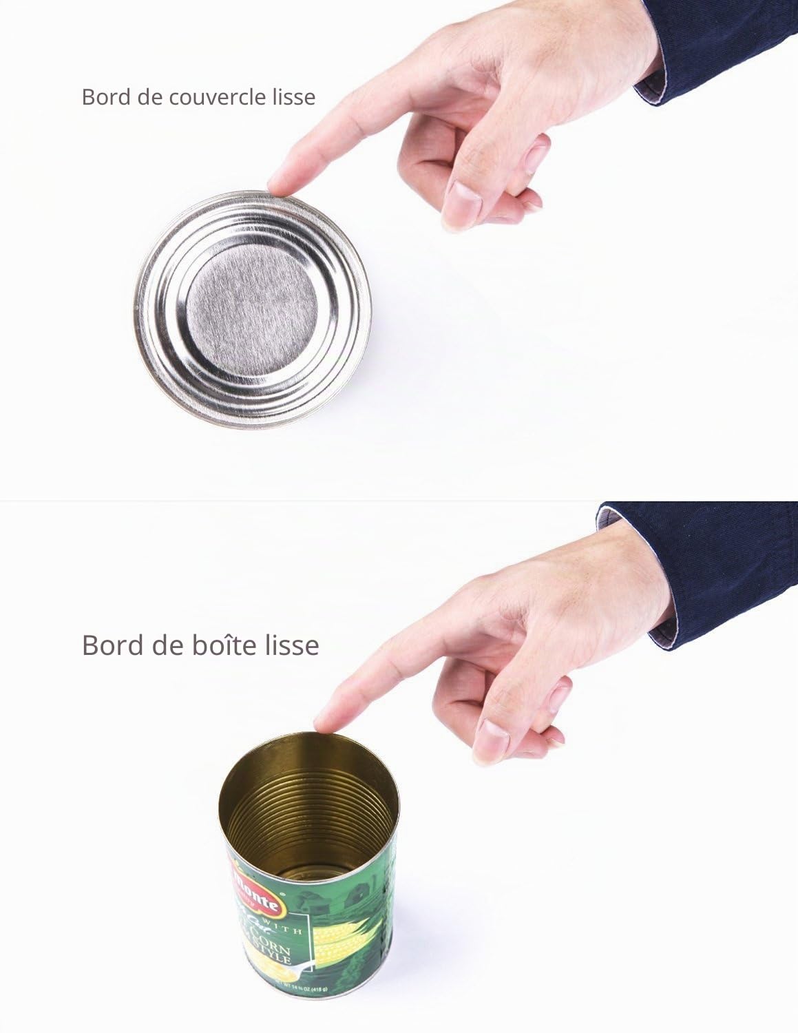 Ouvre-boîte de sécurité, conception ergonomique antidérapante, coupe latérale lisse