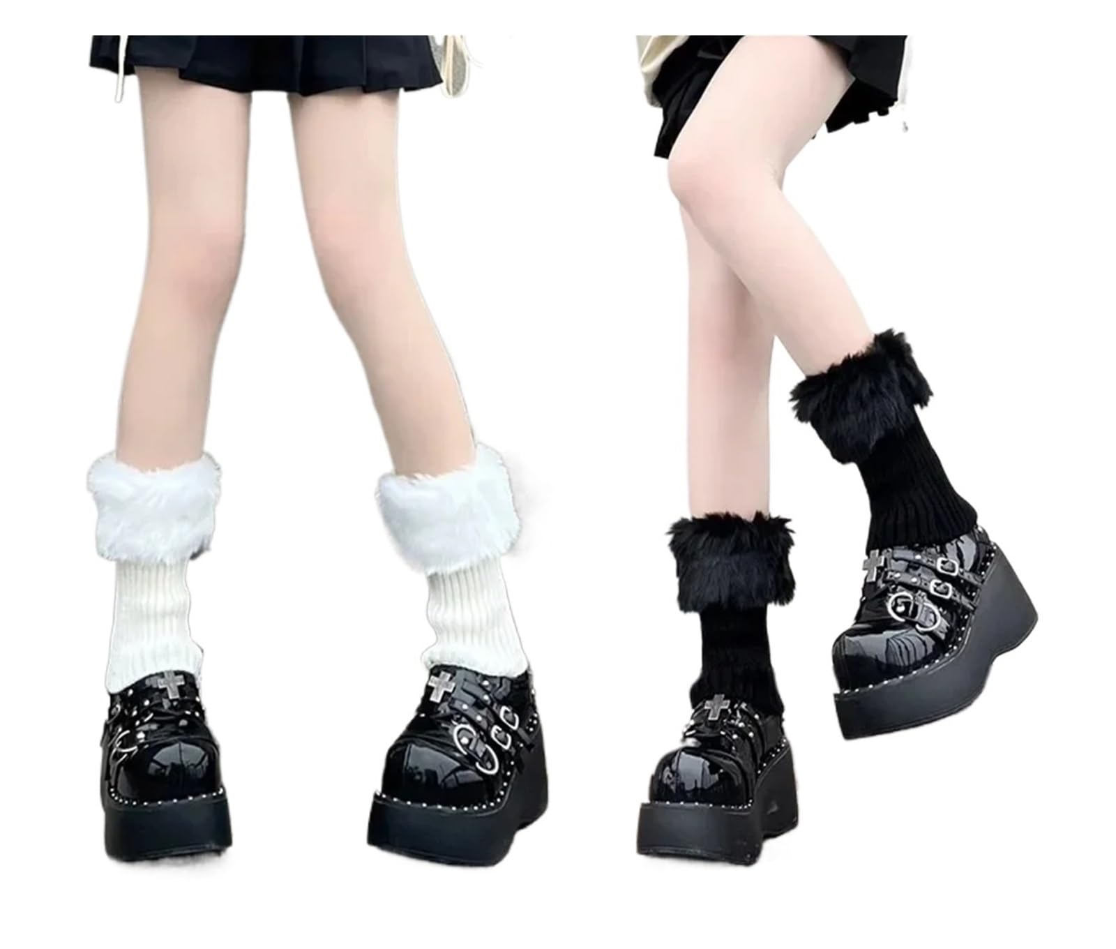 3 Pcs Woman Leg Warmers Autumn Winter Lolita JK Plush Knitted Sleeves Cover Cuff Warm Socks Boots Ladies