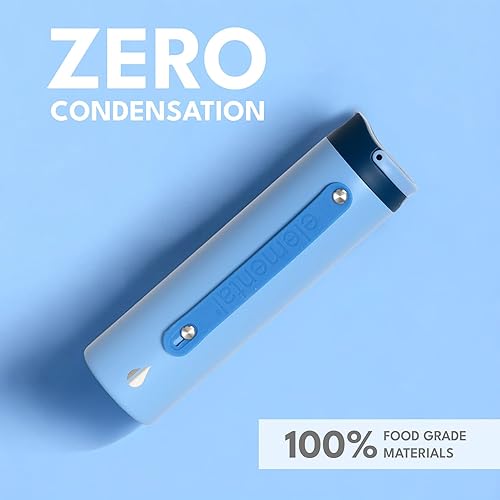 Vista 102 de Elemental Botella de agua icónica de acero inoxidable con pajilla, 32 onzas, a prueba de fugas, triple pared, aislada, para viajes y deportes, Azul