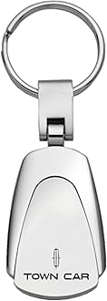 Au-Tomotive Gold Inc. Officially Licensed Silver Teardrop Keychain for Lincoln Town Car