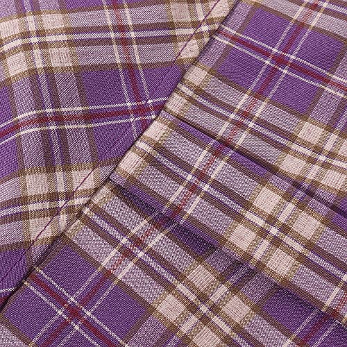 Noomelfish Girls Sleeveless Plaid Button Down Shirt Tie Knot Blouse Tank Tops, Purple Plaid, Size 11-12 Years #TOP6