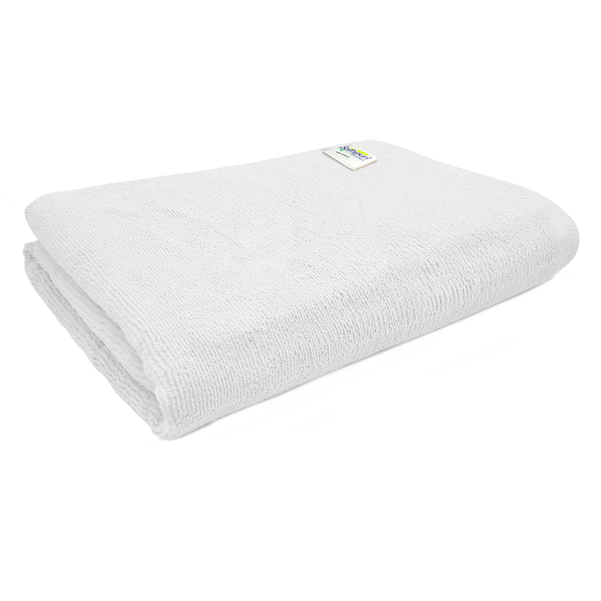 Microfiber Bath & Hair, Care Towel Set of 1 Piece, 70x140 Cms (White). Super Soft & Comfortable, Quick Drying, Ultra Absorbent in Large Size.