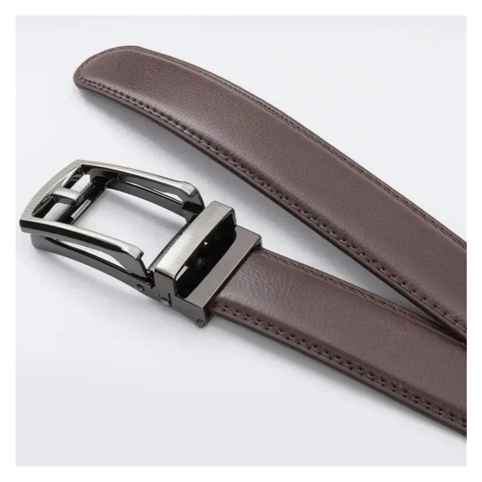 Ceinture en cuir for homme et femme, 3,5 cm, avec boucle automatique alliage, style business classique unisexe, for jeans Pour Le Quotidien