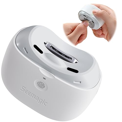 Cortauñas eléctrico para recortadora de uñas de bebé, 2 en 1, cortaúñas eléctrico automático con luz LED, recargable por USB y 2 velocidades,