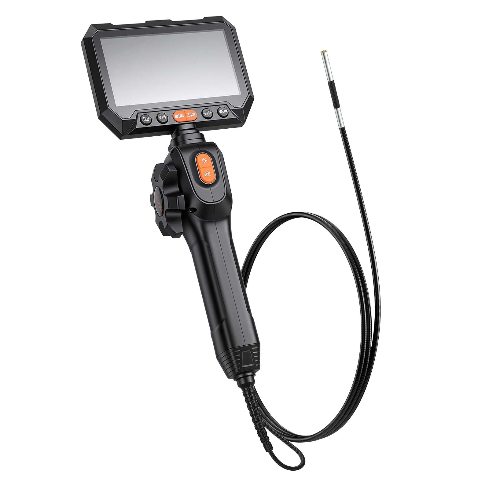 VEVOR Caméra Endoscopique 180° 2 Voies Endoscope avec Sonde 3,9 mm Caméra Inspection pour Canalisation Automobile avec Éclairage, Écran IPS HD 5 pouces, Câble Serpent Flexible 1,5 m, Zoom 8x, 5000 mAh