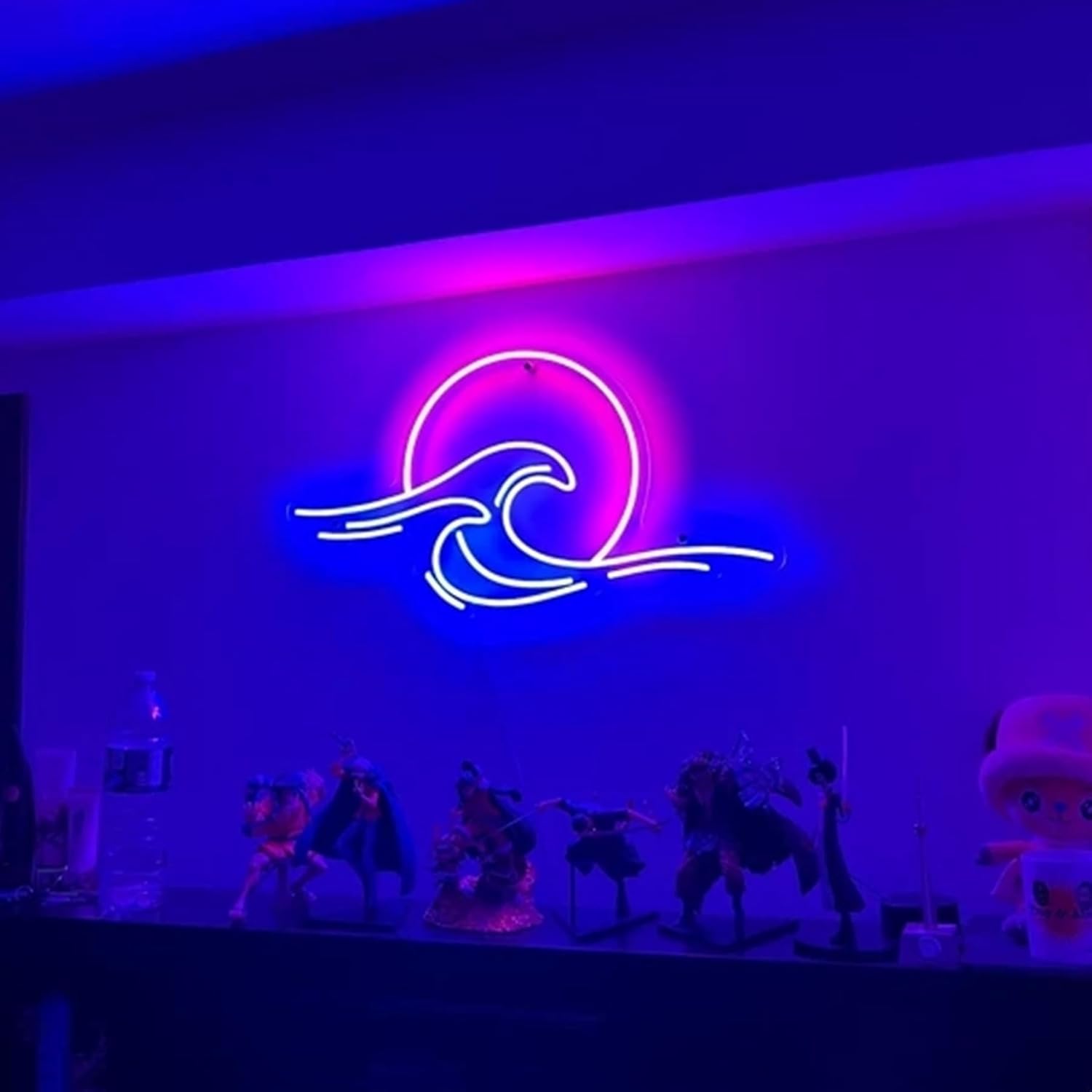 Arylic Dimmable Sunset Sunrise LED Sign for Wall Decor, Anime Light Up Wave Signs for Bedroom, Living Room, Dorm, Apartment, Bar, Hotel - Anime Neon Gifts for Teens - Image 2