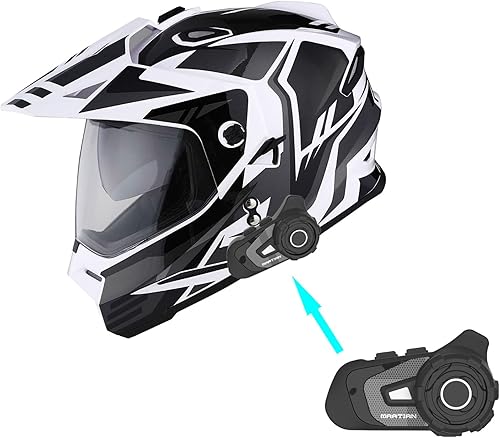 1Storm Casco integral de doble visera para niños, para motocicleta, motocross, todoterreno, color negro mate