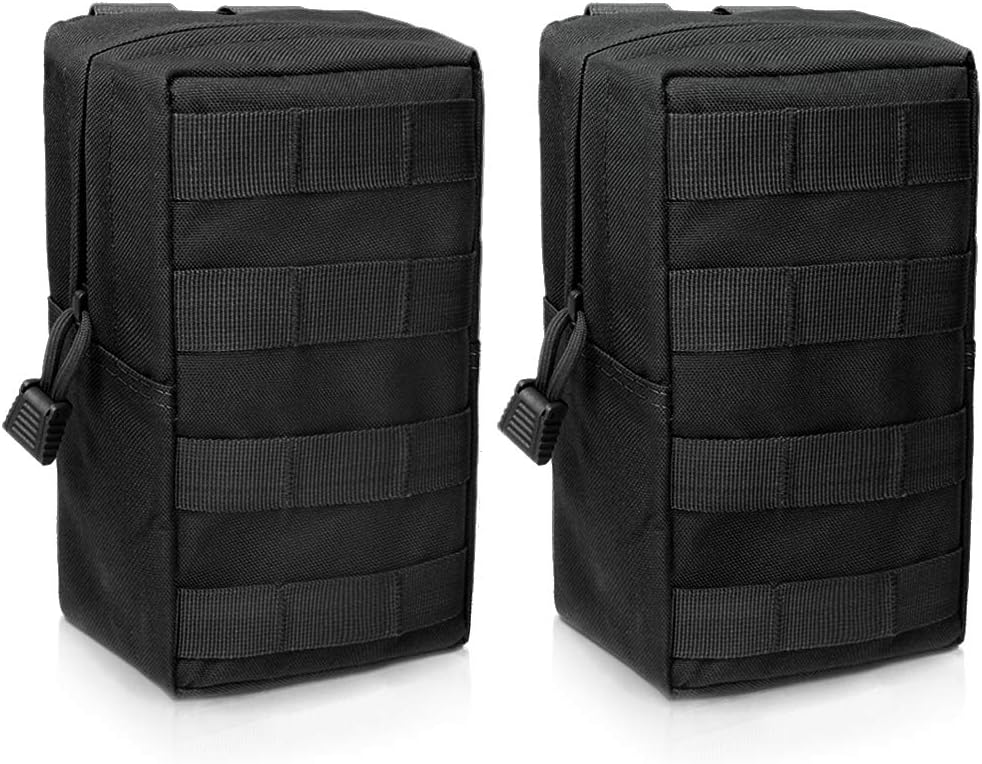 WYNEXWYNEX 2 Pack Molle Pouches, Tactical EDC Utility Pouch Compact Water-Resistant, Organize Small Gear Gadget for Military Backpack Include UK Flag Patch