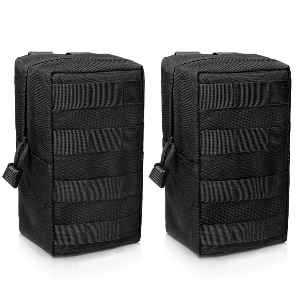 WYNEXWYNEX 2 Pack Molle Pouches, Tactical EDC Utility Pouch Compact Water-Resistant, Organize Small Gear Gadget for Military Backpack Include UK Flag Patch