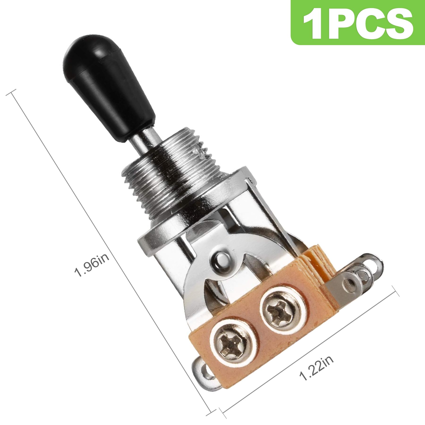 CeroDimo 3 Way Guitar Toggle Switch with Tip Knob Caps for Electric Guitars, DPDT Pickup Selector Replacement