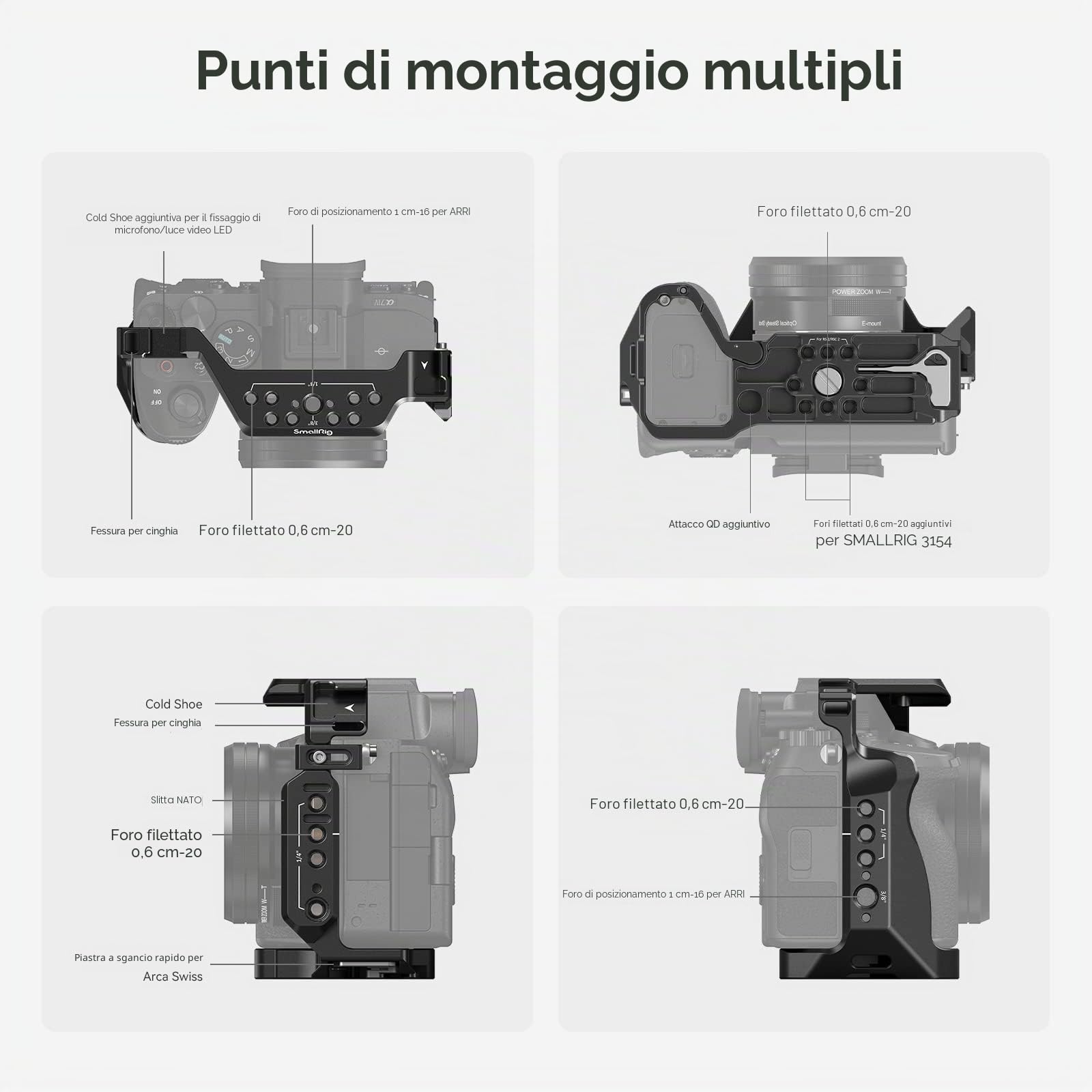 (Versione Aggiornata) SMALLRIG Cage per Sony Alpha 7R V/ 7 IV/ 7S III/ 1/ 7R IV - 3667C