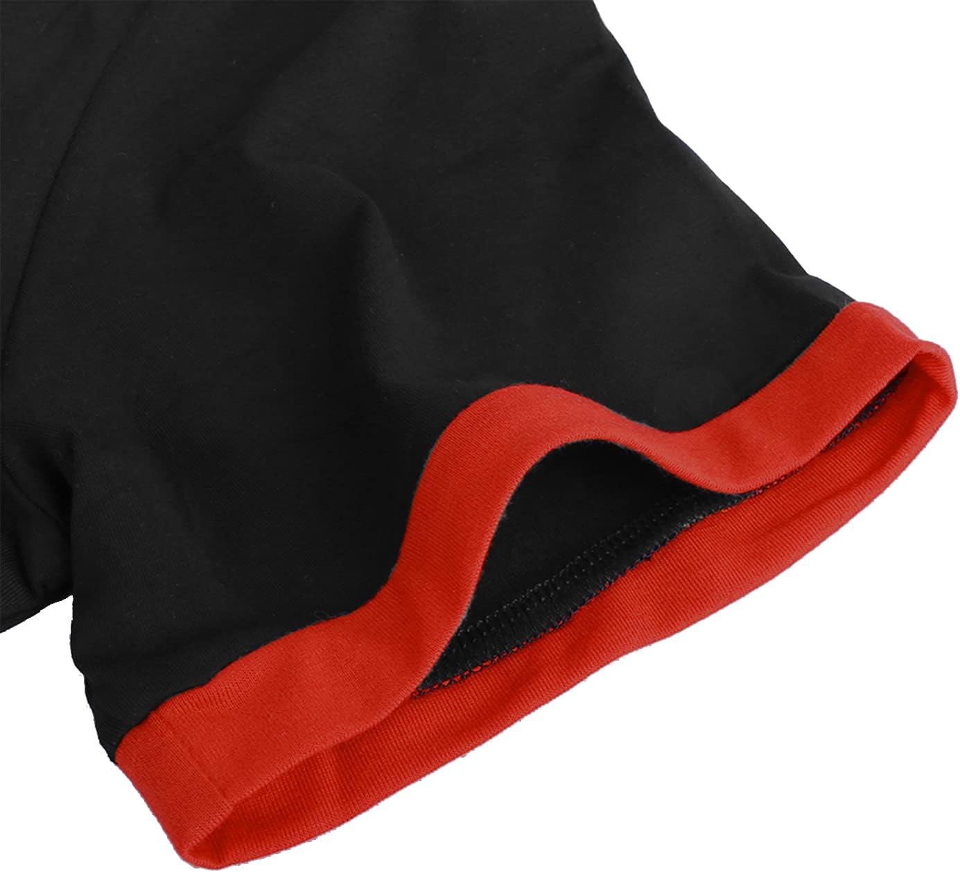 LOGEEYAR Mens Slim Fit T-Shirt Contrast Color Tee Gradient Stitching Short-Sleeve Cotton Tops - Image 4