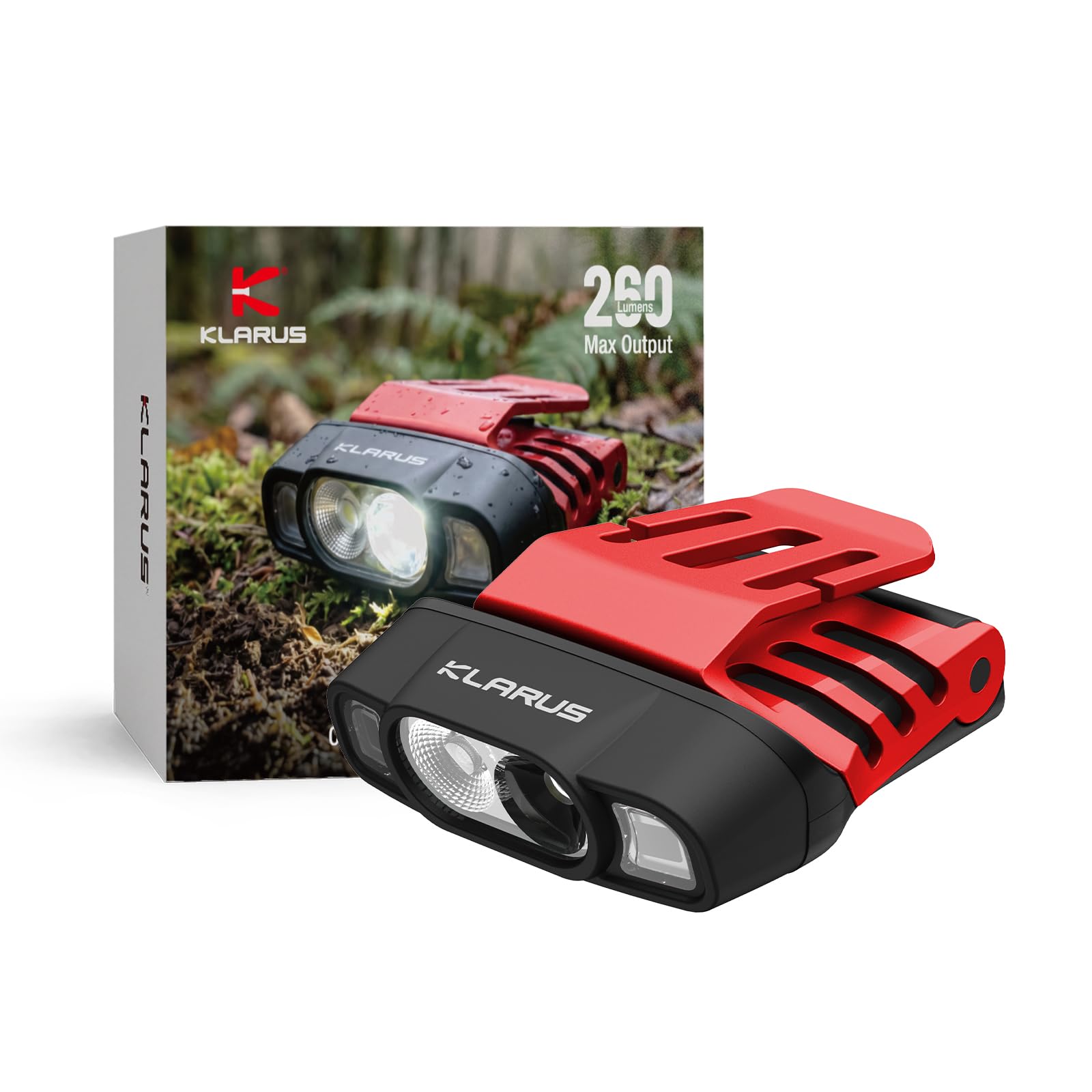 klarus HC3 PRO Clip On Hat Light - 1.4oz Ultralight, 260LM, Motion Sensor & Red Light - Rechargeable LED Headlamp Cap Light with Headband, IPX6 Waterproof for Camping Fishing Running Work