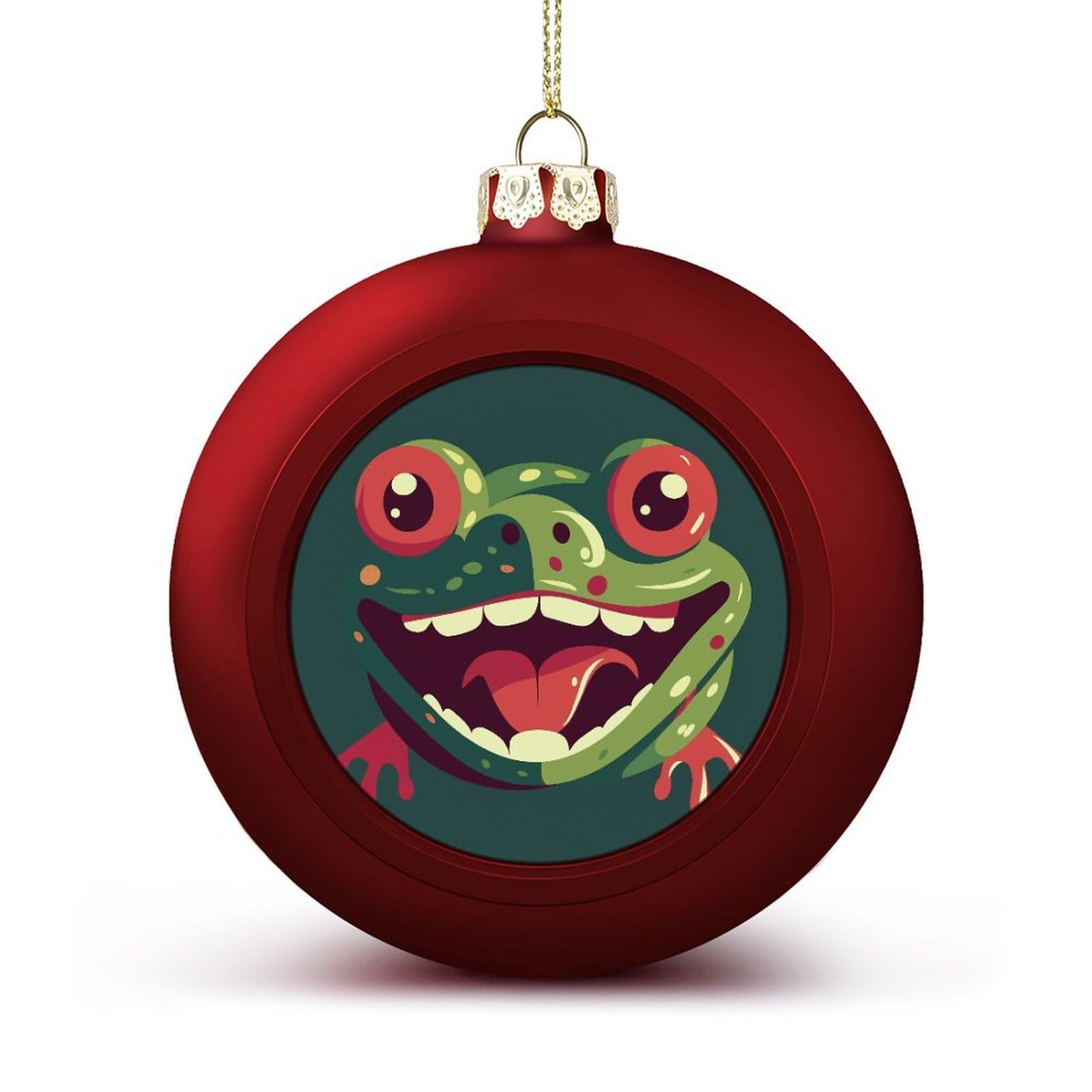 Frog with Mouth Open Christmas Balls Ornaments for Xmas Christmas Tree 1.6" Hanging Shatterproof Xmas Balls Hanging Decor Pendants for Holiday Party Outdoor Indoor DIY Craft Supplies