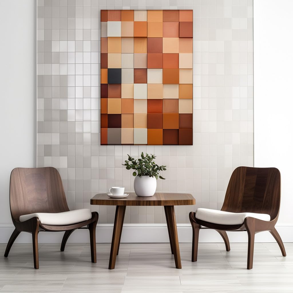Canvas for Living room. Descending Warmth: A Gradient Journey Through Tones of Brown, 27 x 18 inch Canvas Wall Art - Ready to Hang - 69x46 cm (27x18 inch)