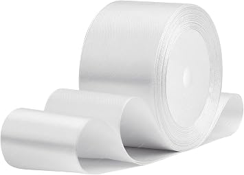 White Satin Ribbon, 2 Inches x 25 Yards Silk Thick Ribbons for Gift Wrapping, Crafts, Christmas Tree, Flower Bouquet, Wedding Gifts