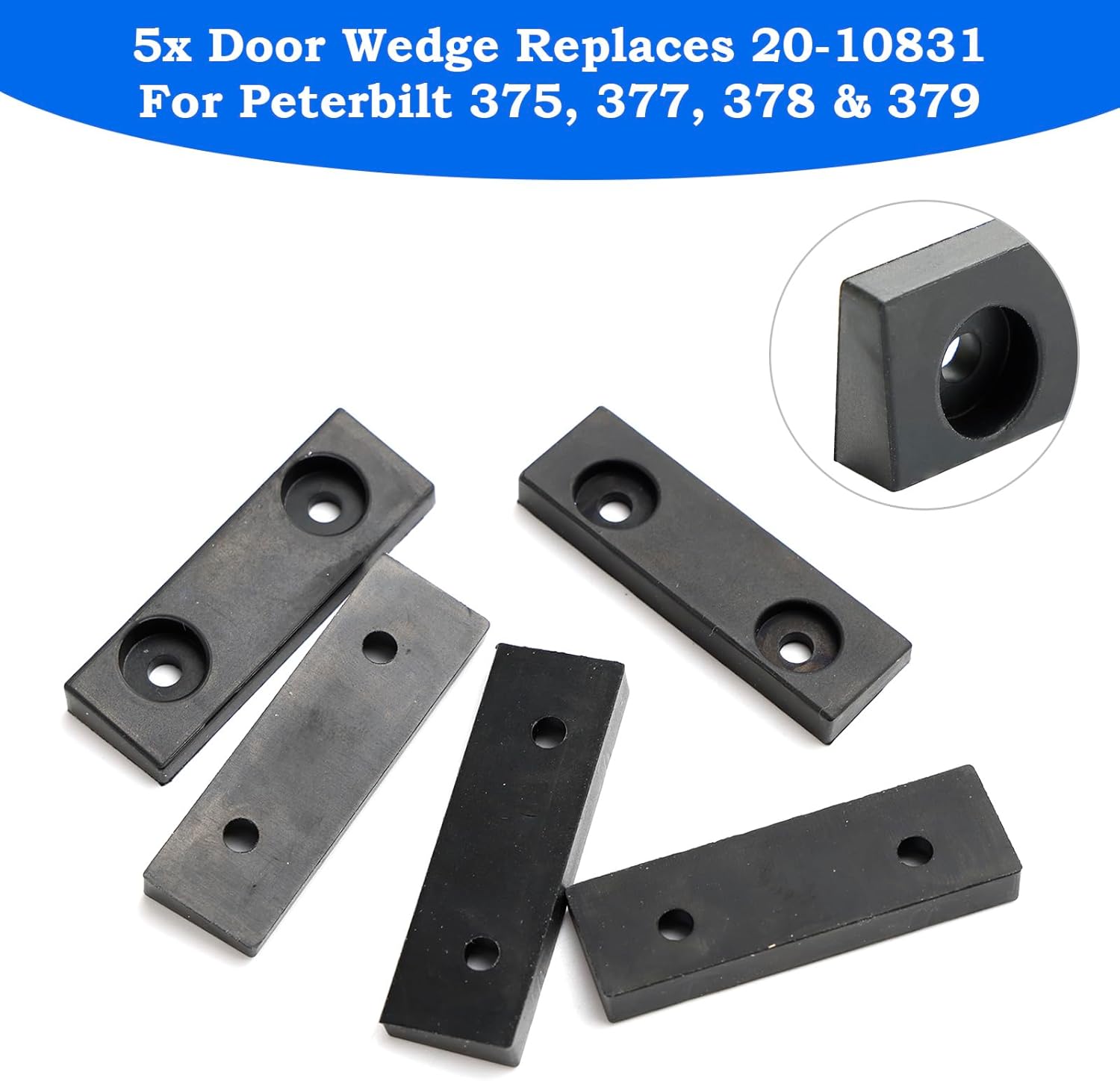 5x Door Wedge Replaces 20-10831 For Peterbilt 375 377 378 379 Trucks Trailers Black