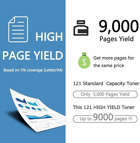 Miniatura 2 de MxVol Cartucho de tóner compatible Canon 121 de repuesto para impresora Canon CRG-121 3252C001, 9.000 páginas altas para impresora imageCLASS D1620