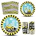WERNNSAI Fournitures de Fête pour Camions - Vaisselle de Construction pour Garçons Anniversaire Baby Shower Vaisselle à Thème de Camion Assiettes à Dessert Tasses et Serviettes 64 PCS