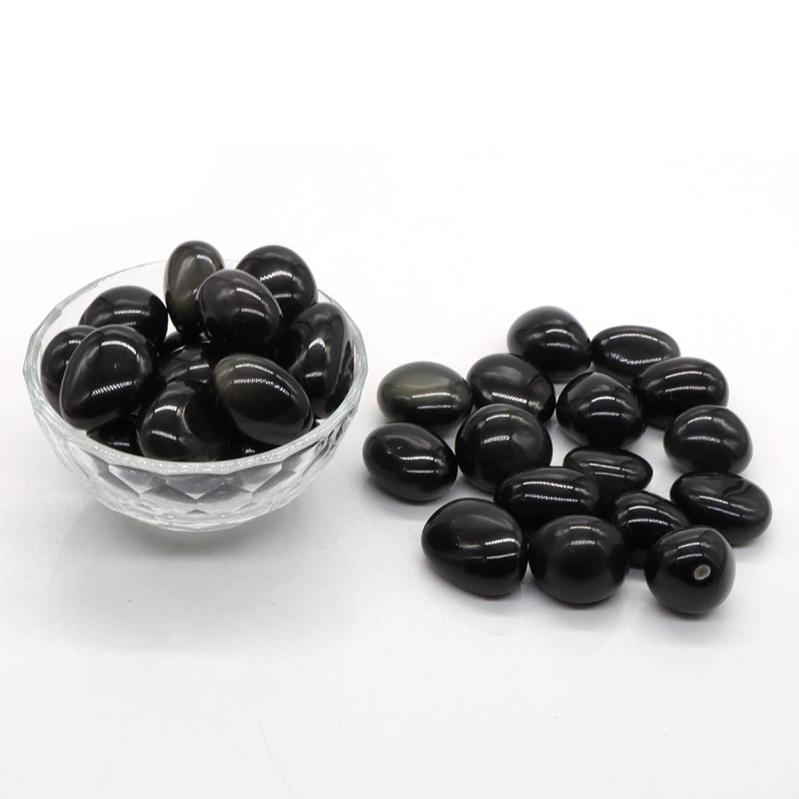 Haussammlung Natürlicher Kristall, rau, natürlicher Kristall, 50 g, natürlicher schwarzer Obsidian, Trommelsteine, Kristall, Felskies, Probe, Rohe Edelsteine, Aquarium-Dekoration