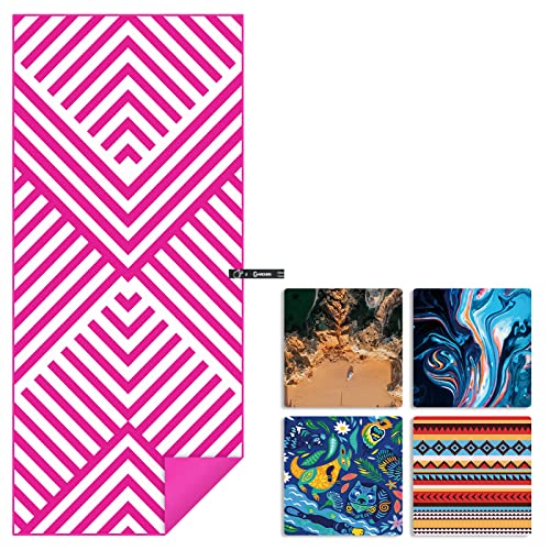 Darchen Microfiber Beach Towel - Quick Dry Sand Free Swim Towel Oversiezed Large Beach Towel(2 Sizes Printed) For Kids And Adult, Compact Lightweight #TOP4