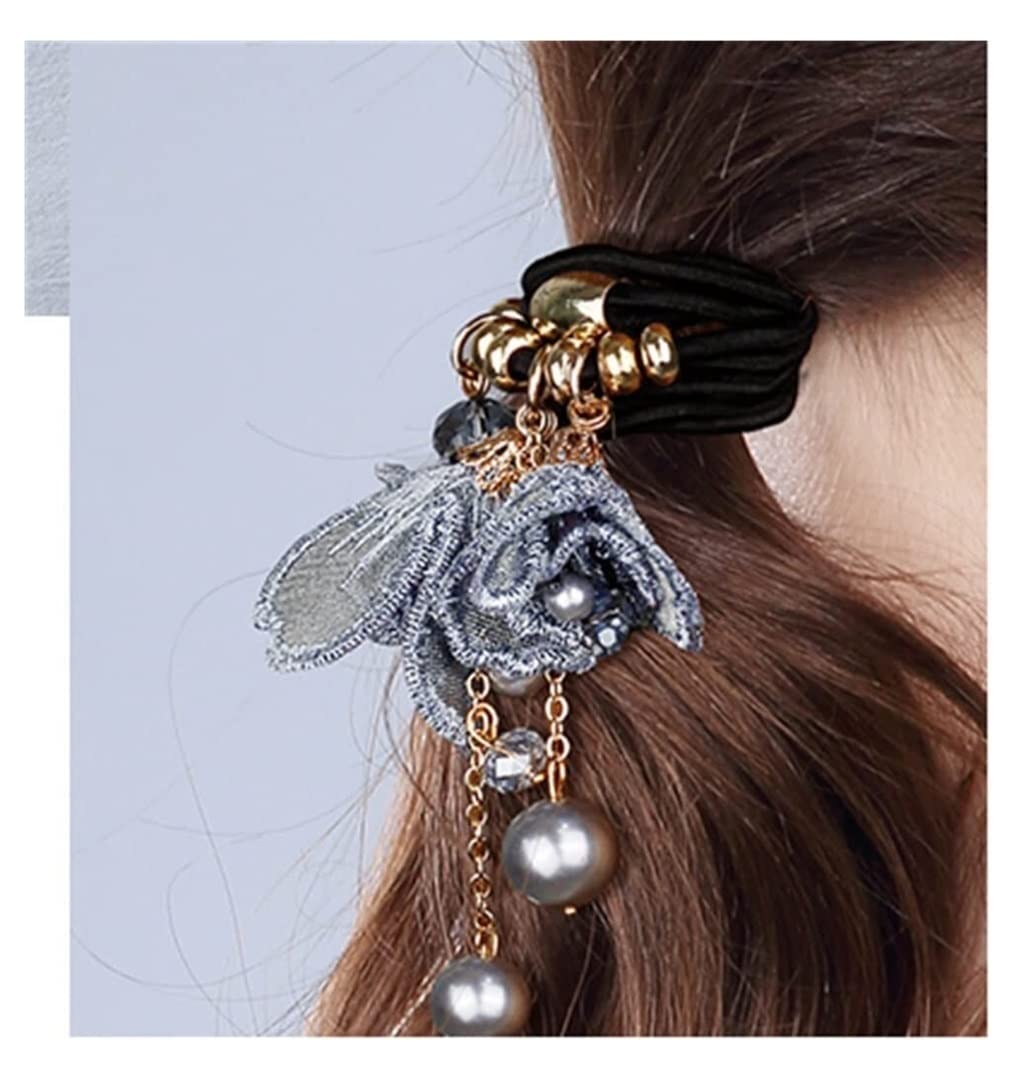 Feste Elastici Capelli Elastici Per Capelli Con Strass Perla Porta Cavallo Scrunchies Per Accessori Per Per Ragazze Decorazione