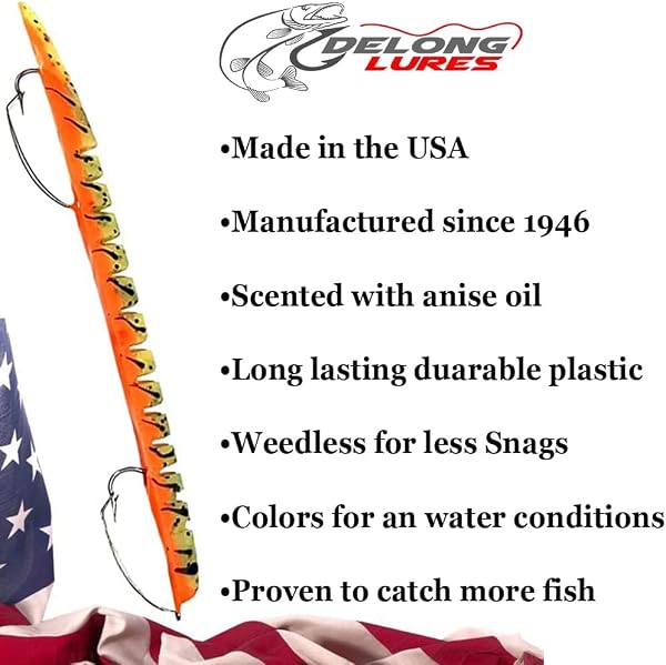 DeLong Lures – Made in USA 6" Bass Fishing Worms, Pre-Rigged Weedless & Unrigged Soft Plastic Baits, Anise-Scented Durable Lures for Freshwater & Saltwater by Delong Lures - Image 5
