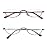 KoKoBin New Upgrade Half Reading Glasses-2 Pair Half Rim Metal Frame Glasses Spring Hinge Readers for Men and Women,Gunmetal and Brown 1.50
