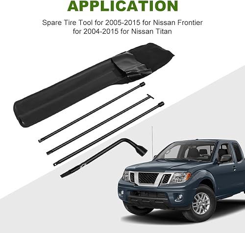Miniatura 2 de SCITOO Compatible con NISSAN Frontier 2005-2015 para NISSAN Frontier 2004-2015 para NISSAN Titan Llave de neumático Herramienta de reemplazo con 1
